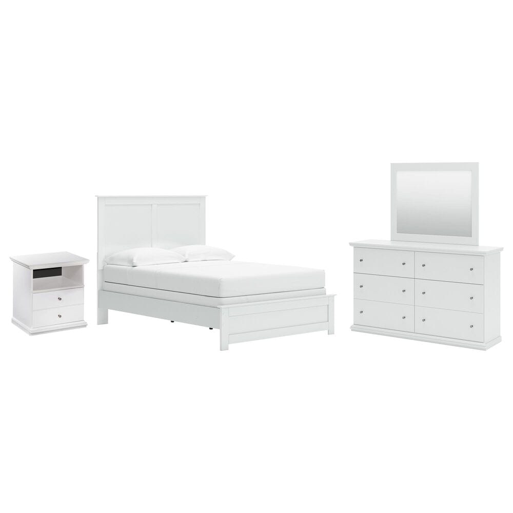 Ashley Bostwick Shoals 4-Piece Full Panel Bedroom Set in White, , large
