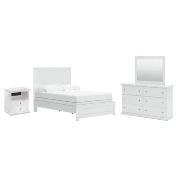 Ashley Bostwick Shoals 4-Piece Full Panel Bedroom Set in White, , large