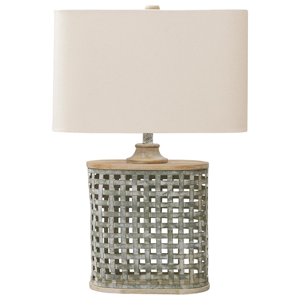 Signature Design by Ashley Deondra Metal Table Lamp in Gray, , large