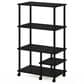 HOMLUX Turn-N-Tube 4-Tier Kitchen Storage Cart in Americano and Black, , large