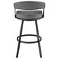 Blue River Chelsea 30" Swivel Barstool with Vintage Gray Cushion in Matte Black, , large