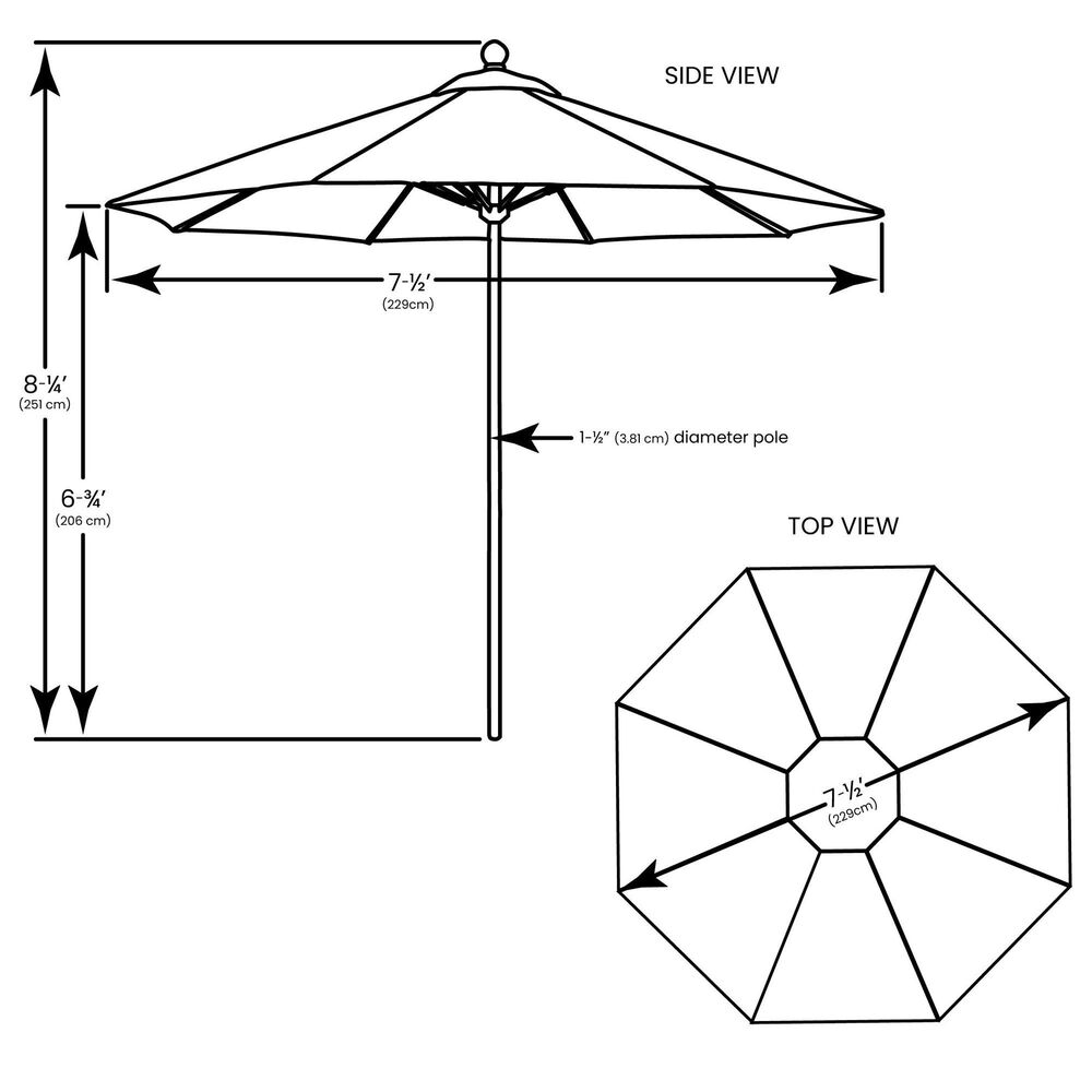 Floating Luxuries Kai Luxury 7.5&#39; Octagonal Fiberglass Market Pool Umbrella in Aruba, , large
