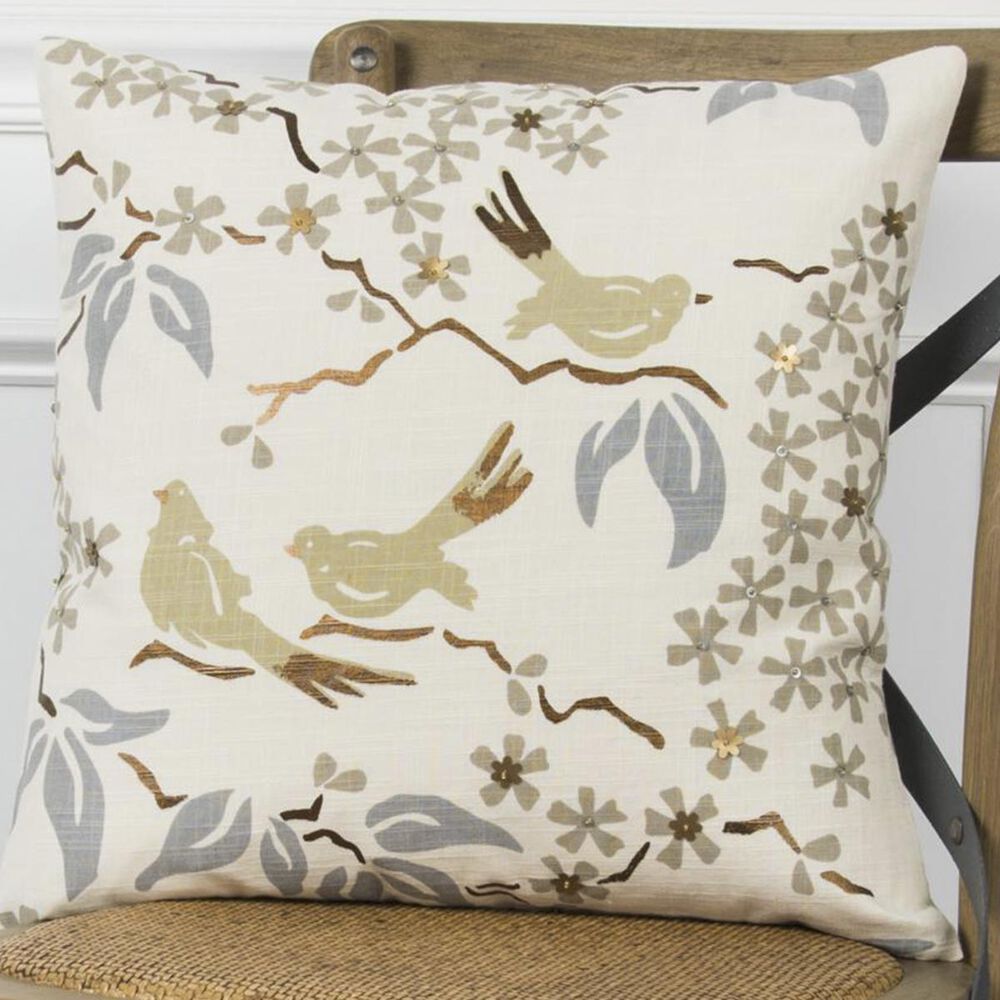 Rizzy Home 18" x 18" Pillow Cover in Natural and Blue, , large
