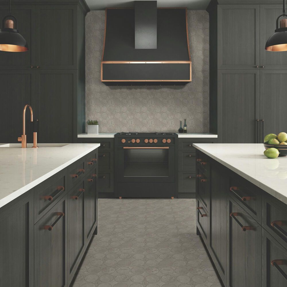 Dal-Tile Rekindle Medium Grey 13.5&quot; x 13.5&quot; Canvas Dot Porcelain Mosaic Sheet, , large
