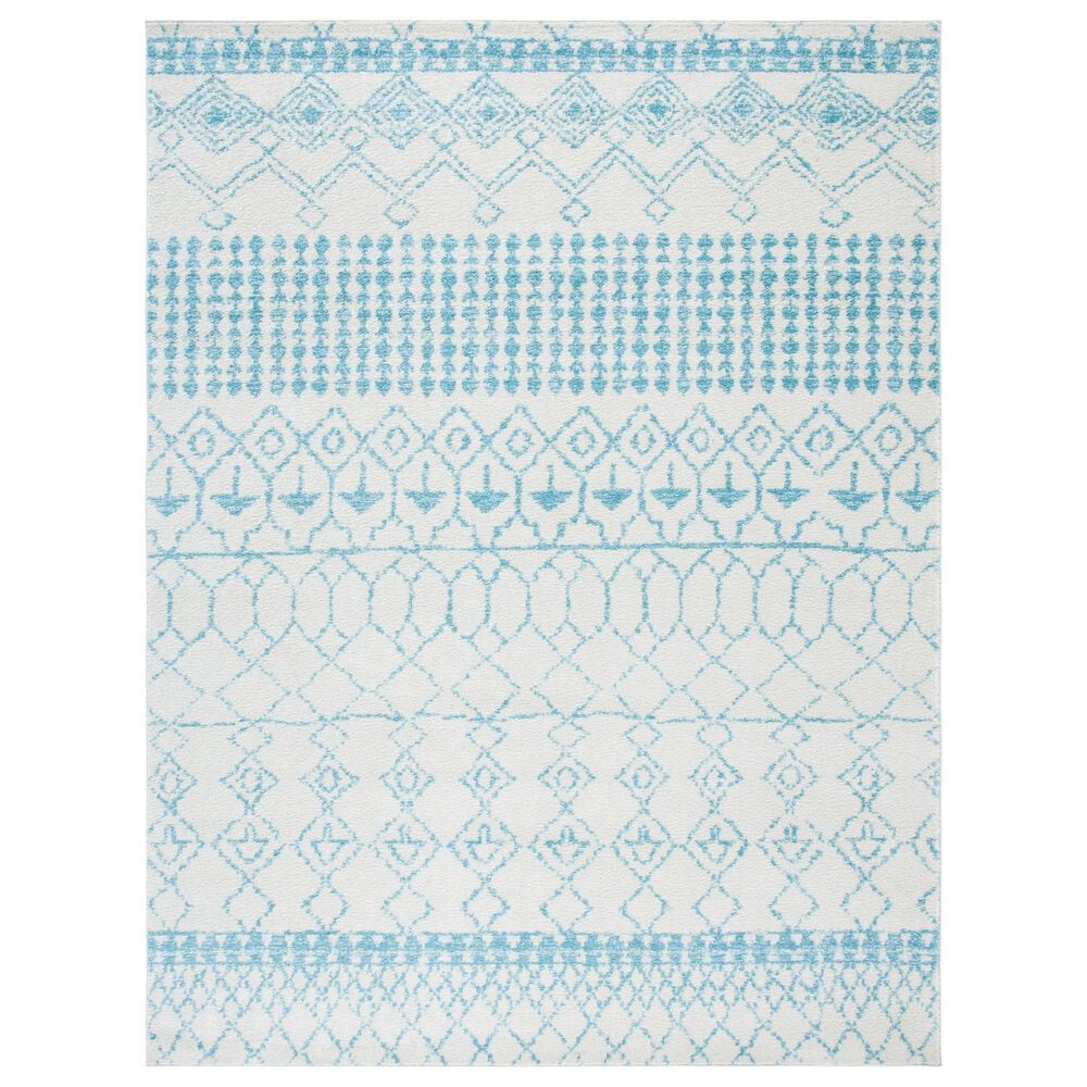 Safavieh Tulum 8" x 10" Ivory and Turquoise Area Rug, , large