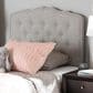 Baxton Studio Lucy Twin Upholstered Panel Headboard in Greyish Beige, , large