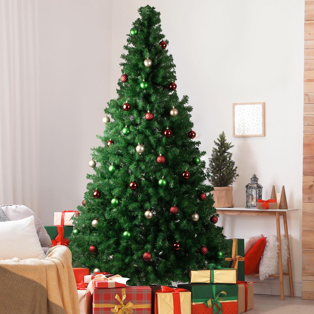 Timberlake 7.5 ft Artificial Christmas Tree with 1326 Branch Tips and Metal Stand in Green, , large