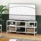 HOMLUX 53.2" TV Stand with 6 Open Shelves in White, , large