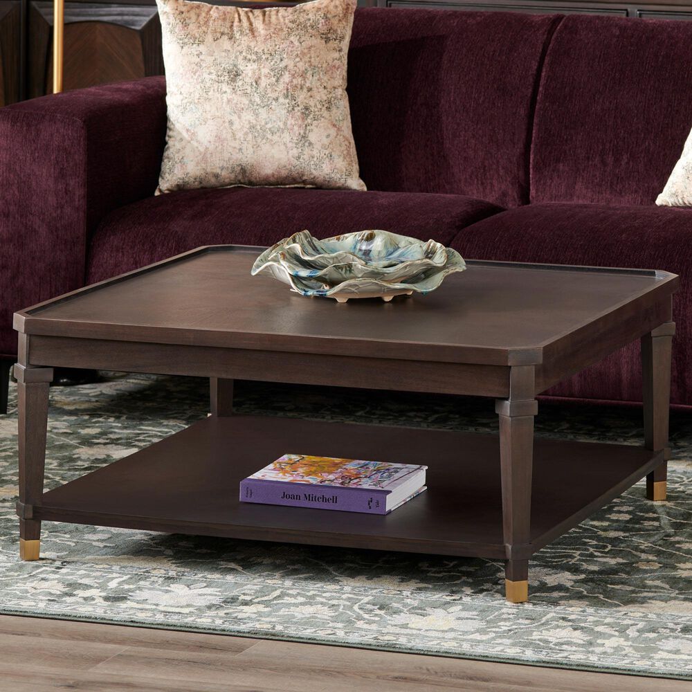 Slatehouse Carrington Cocktail Table in Dark Brown and Antique Gold, , large
