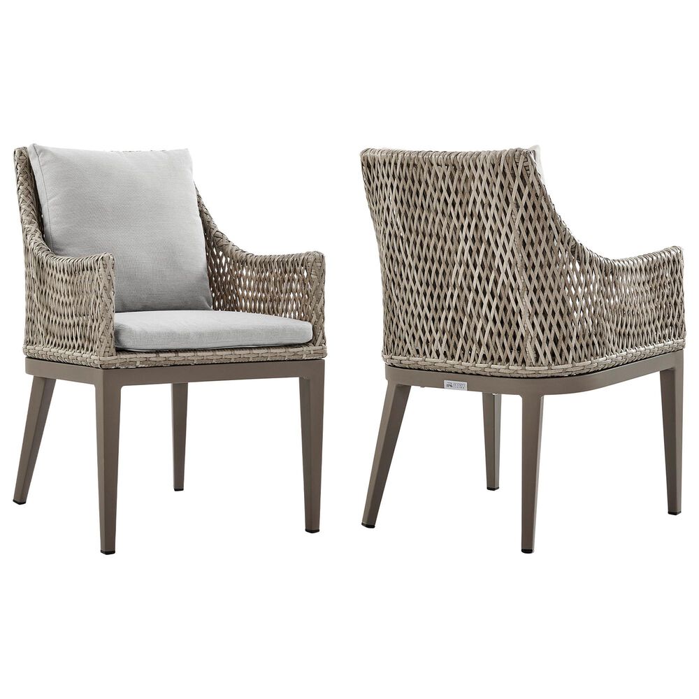 Blue River Silvana Outdoor Dining Chair with Beige Cushion in Gray (Set of 2), , large