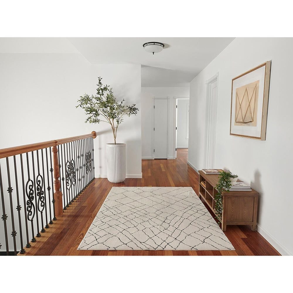 Momeni Noho Geometric 5&#39;3&quot; x 7&#39;6&quot; Ivory Area Rug, , large