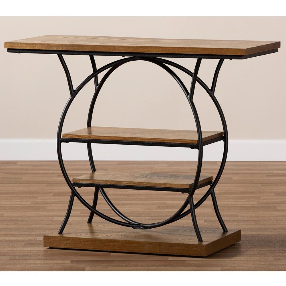Baxton Studio Lavelle Console Table in Walnut and Bronze, , large