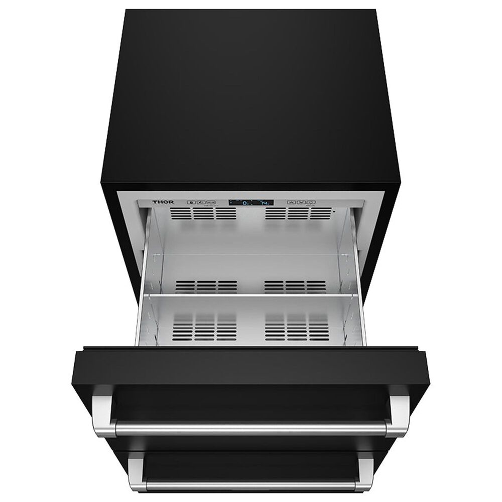Thor Kitchen Gordon Ramsay 5.4 Cu. Ft. Undercounter Drawer Refrigerator with Stainless Steel Handle Kit in Black, , large
