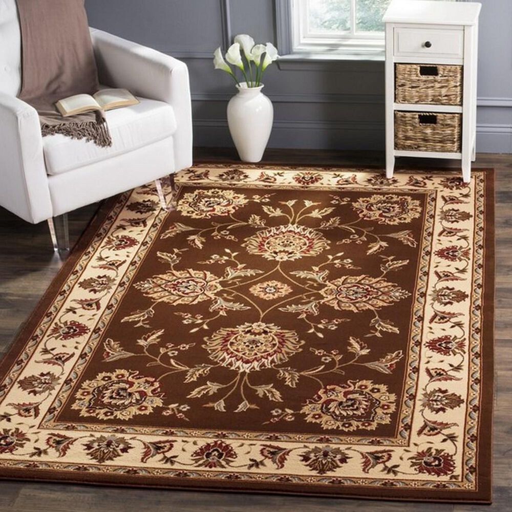 Safavieh Lyndhurst LNH555 6&#39;7&quot; x 9&#39;6&quot; Brown and Ivory Area Rug, , large