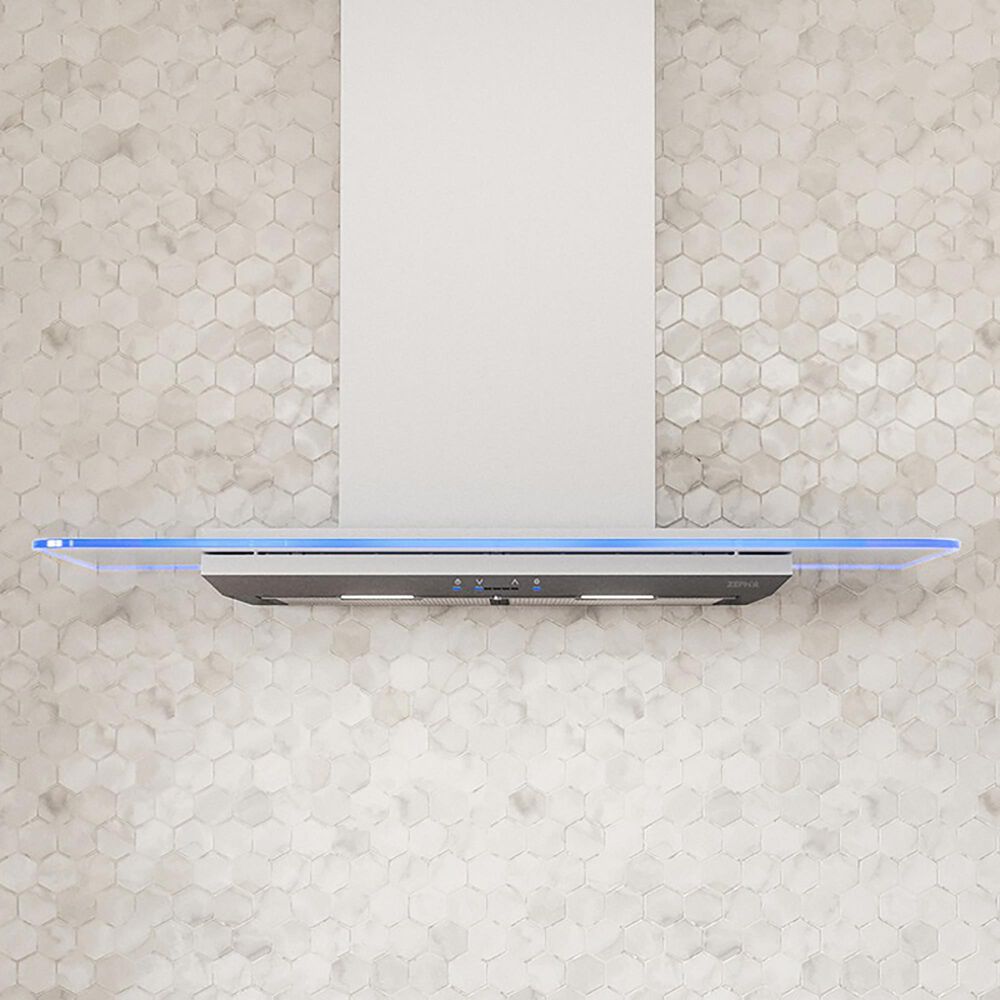 Zephyr Modena 30" Color Changing Wall Mount Chimney Range Hood in Stainless Steel, , large