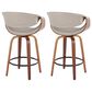 LumiSource Symphony 26" Swivel Counter Stool with Grey Upholstery in Walnut and Black (Set of 2), , large