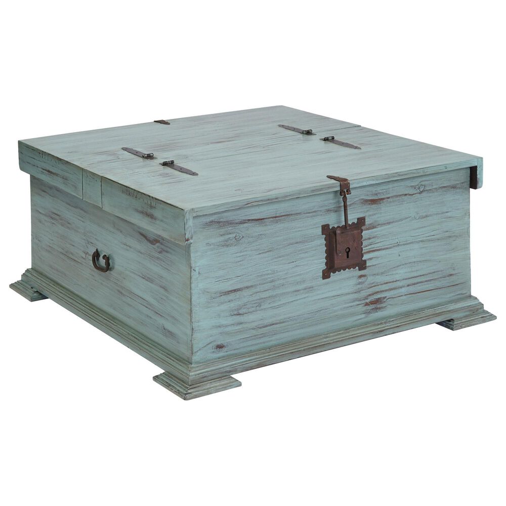 Tiddal Home Francisca Cocktail Trunk in Distressed Turquoise, , large