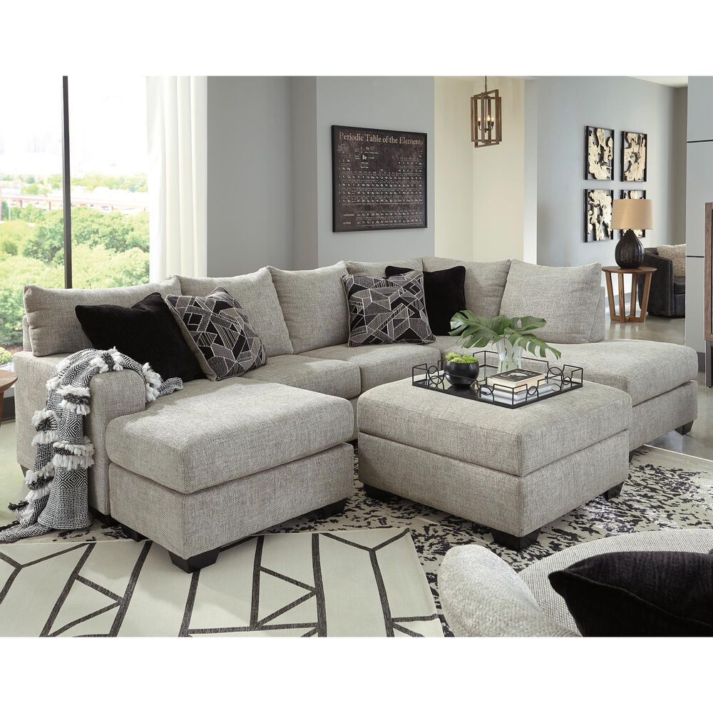 Ashley Megginson 3-Piece Left Facing U-Shaped Sectional with Sofa Chaise and Storage Ottoman in Storm, , large