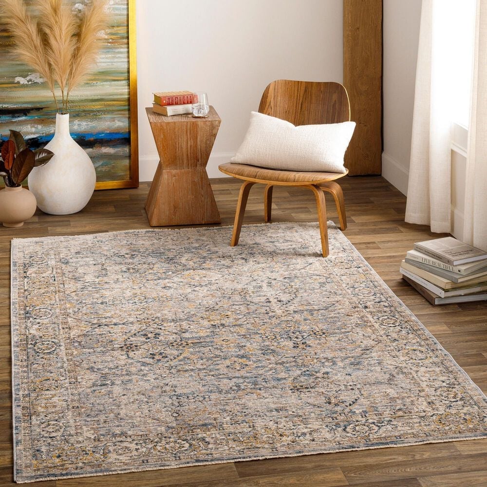 Surya Aspendos 5&#39; x 7&#39;5&quot; Gray, Denim, Wheat, Taupe, Black and Cream Area Rug, , large