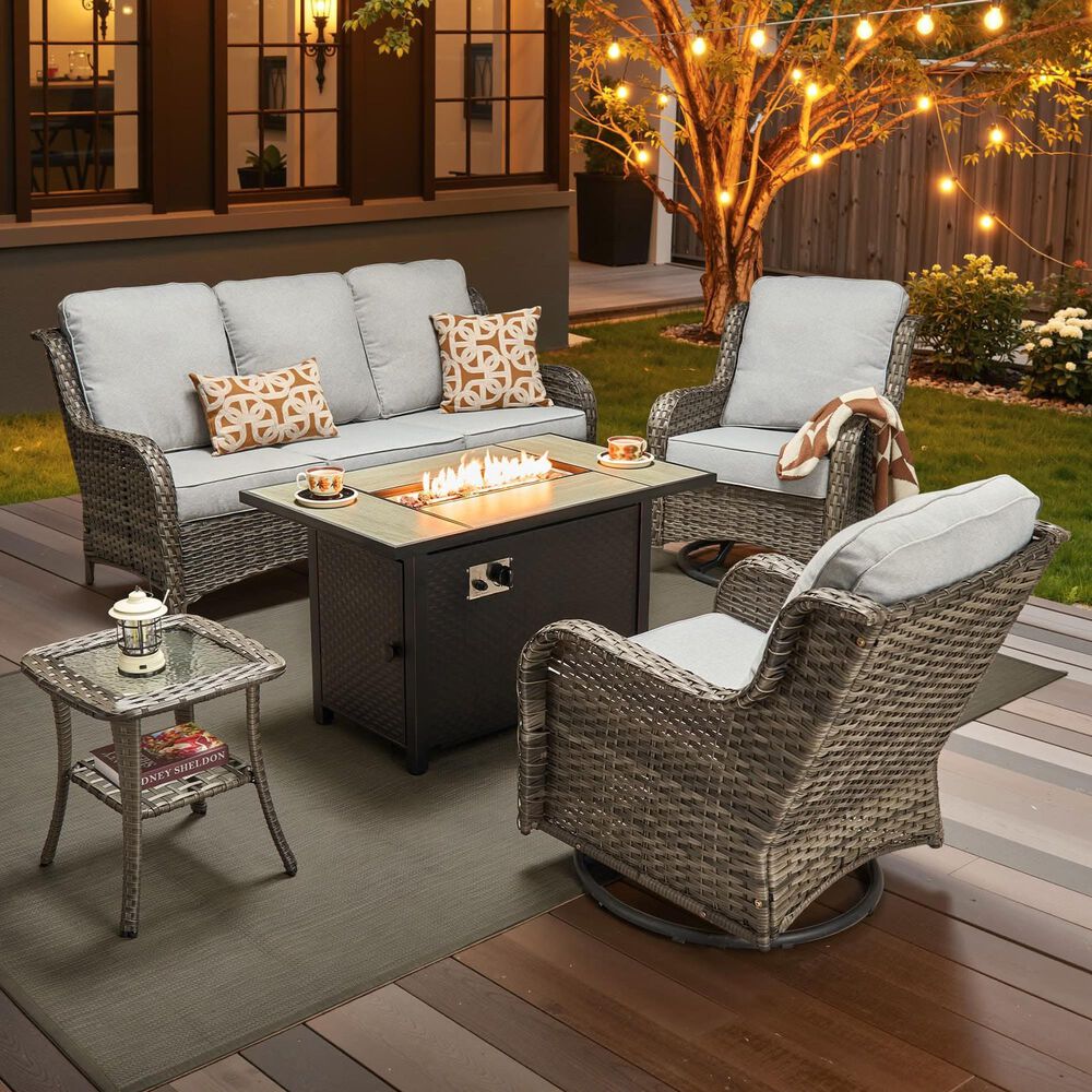 HOMLUX 5-Piece Patio Set in Grey, , large