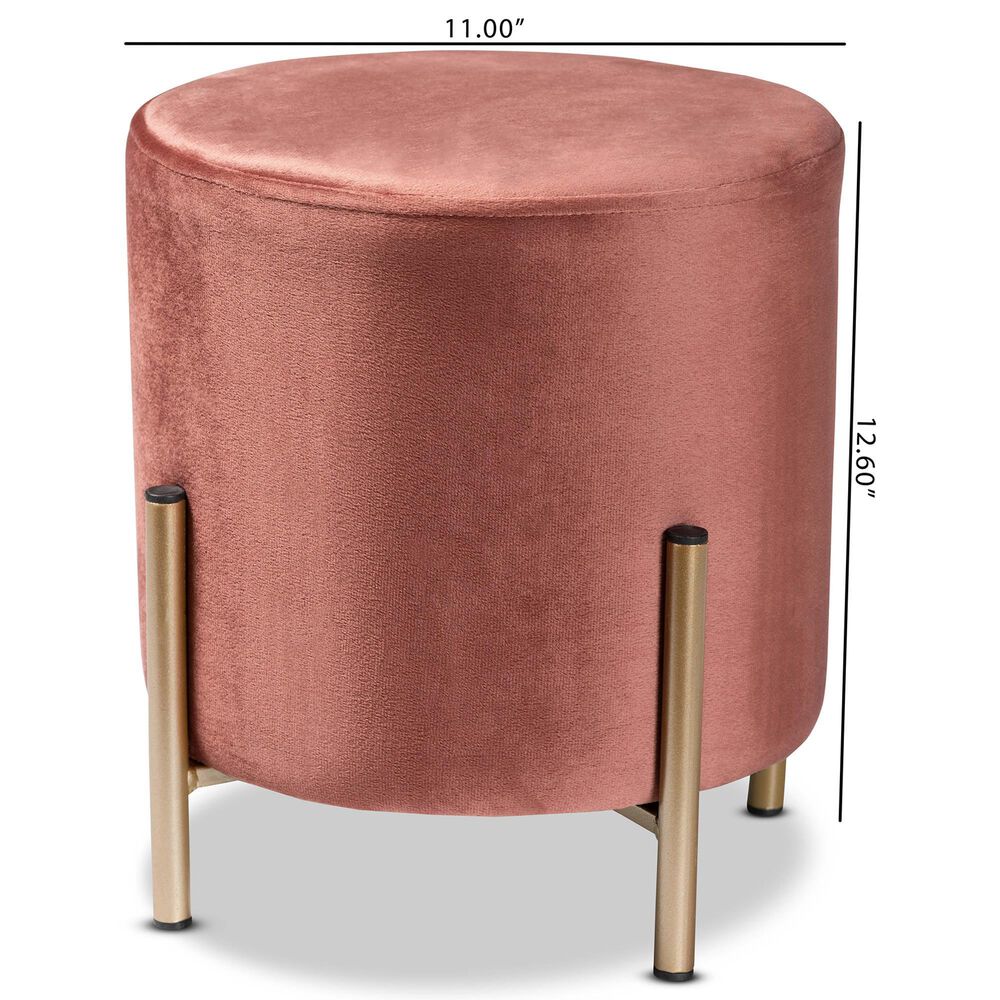 Baxton Studio Thurman Ottoman in Pink, , large