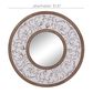 Maple and Jade 32" Round Wall Mirror in Distressed White, , large