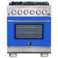 Forno Capriasca 30" Freestanding Gas Range in Blue and Stainless Steel, , large