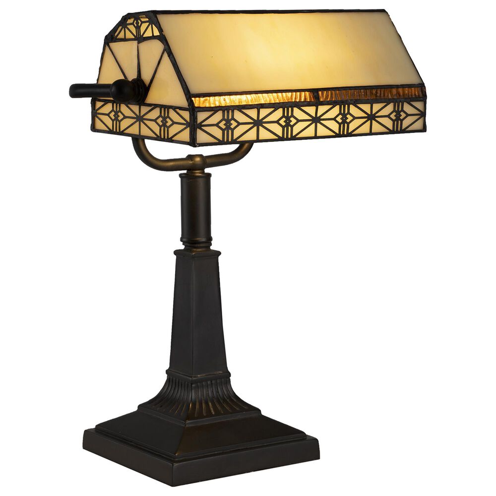 Timberlake Tiffany Style Bankers Lamp with LED Bulb in Black, , large
