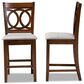 Baxton Studio Lenoir Counter Height Pub Chair with Grey Cushion in Walnut Brown (Set of 2), , large