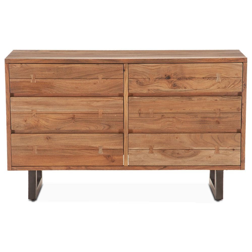 Home Trends &amp; Design Aspen 6-Drawer Dresser in Smoked Acacia and Antique Zinc, , large