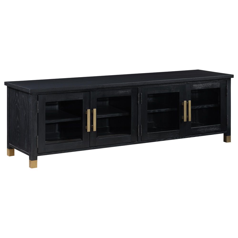 Steve Silver Furniture Yves 64" TV Stand in Ebony and Brushed Brass, , large