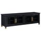 Steve Silver Furniture Yves 64" TV Stand in Ebony and Brushed Brass, , large