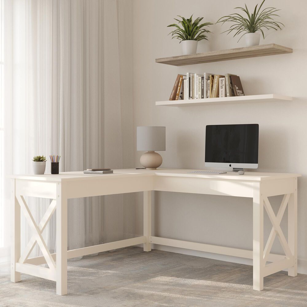 Timberlake L-Shaped Desk in White, , large