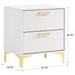 Pacific Landing Kendall 2-Drawer Nightstand in Gold and White, , large