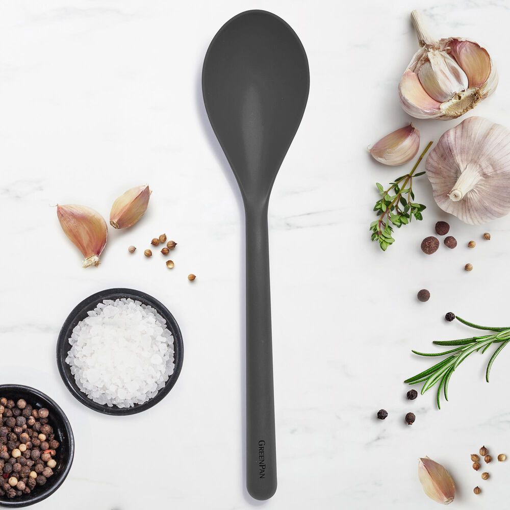 Green Pan Platinum Silicone Solid Spoon in Charcoal Grey, , large