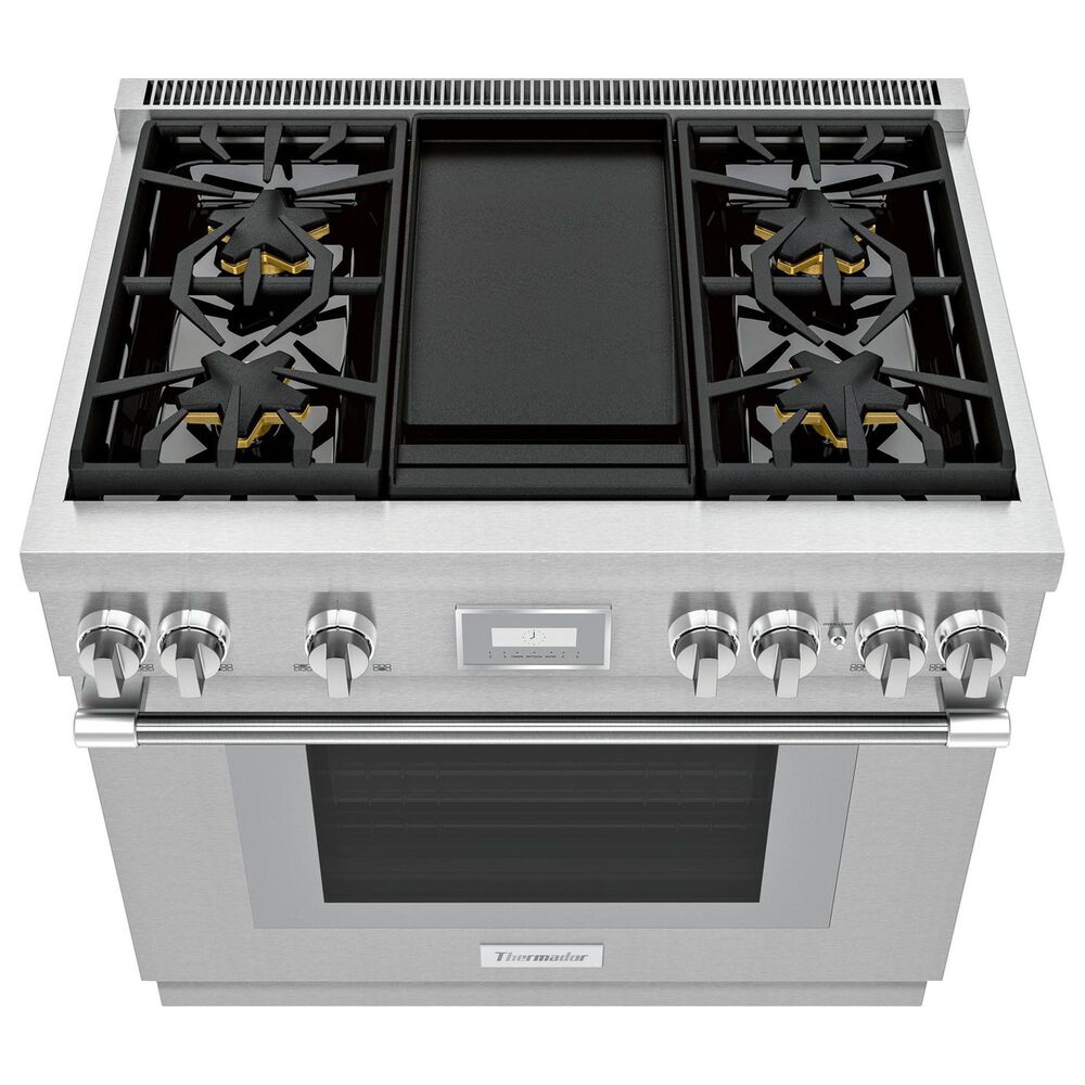 Thermador 36&quot; Professional Harmony Standard Depth Gas Range with 4 Burners and Griddle in Stainless Steel, , large