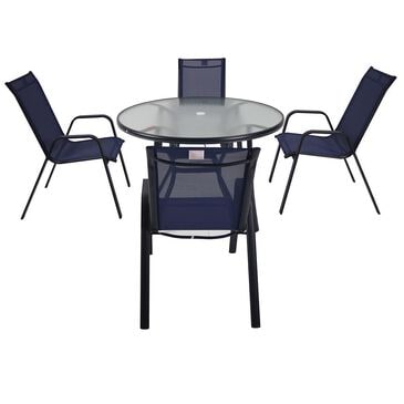 Redline Creation Inc. Loni Birch 5-Piece Outdoor Dining Set in Navy, , large