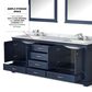 Lexora Home Dukes 80" Double Bathroom Vanity in Espresso with 2 cm White Carrara Marble Top, Rectangular Sinks and 30" Mirrors, , large