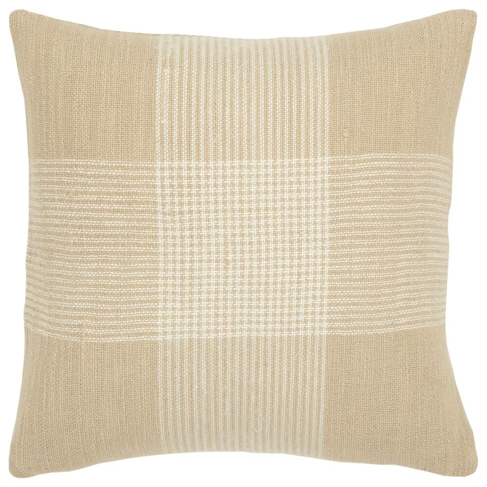 Rizzy Home Plaid 20" Poly Filled Pillow in Natural/White, , large