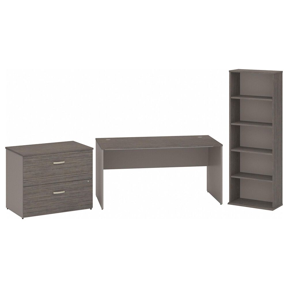 Bush 3-Piece Office Desk Set in Cocoa/Pewter, , large
