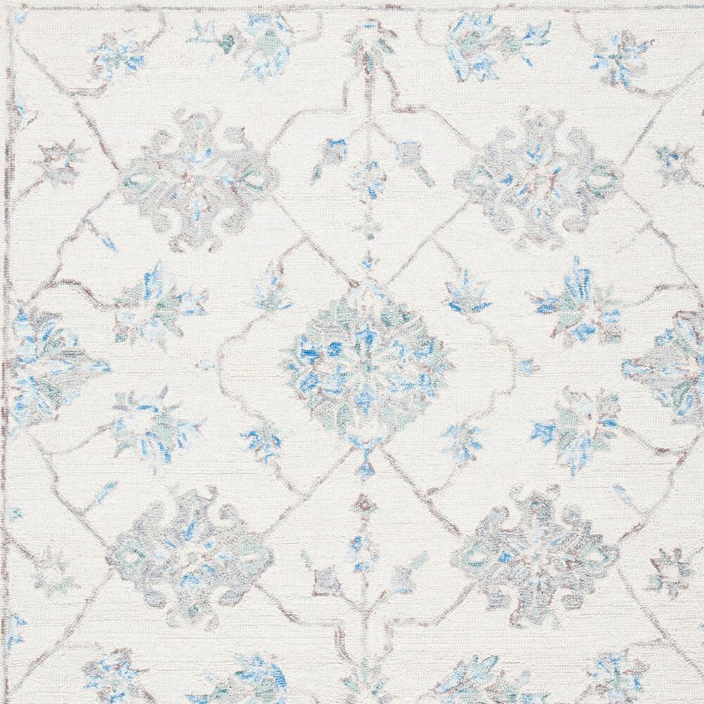 Safavieh Micro-Loop Oriental 5&#39; Square Ivory and Grey Area Rug, , large