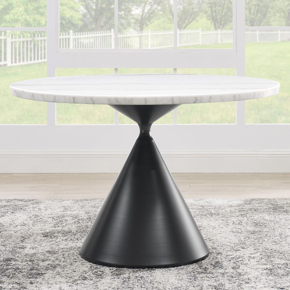 Steve Silver Conrad Pedestal Dining Table and 4 Dining Side Chairs, , large