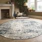 Radici USA Livigno Transitional 7"10" Round Blue Area Rug, , large