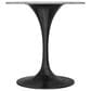 Leisuremod LeisureMod Verve Collection 27 Round Dining Table, Black Base with Sintered Stone White Top, , large