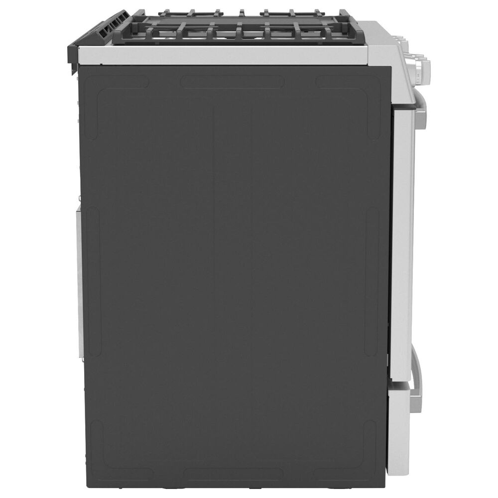 GE Profile 30" Dual Fuel SlideIn FrontControl Range in Fingerprint