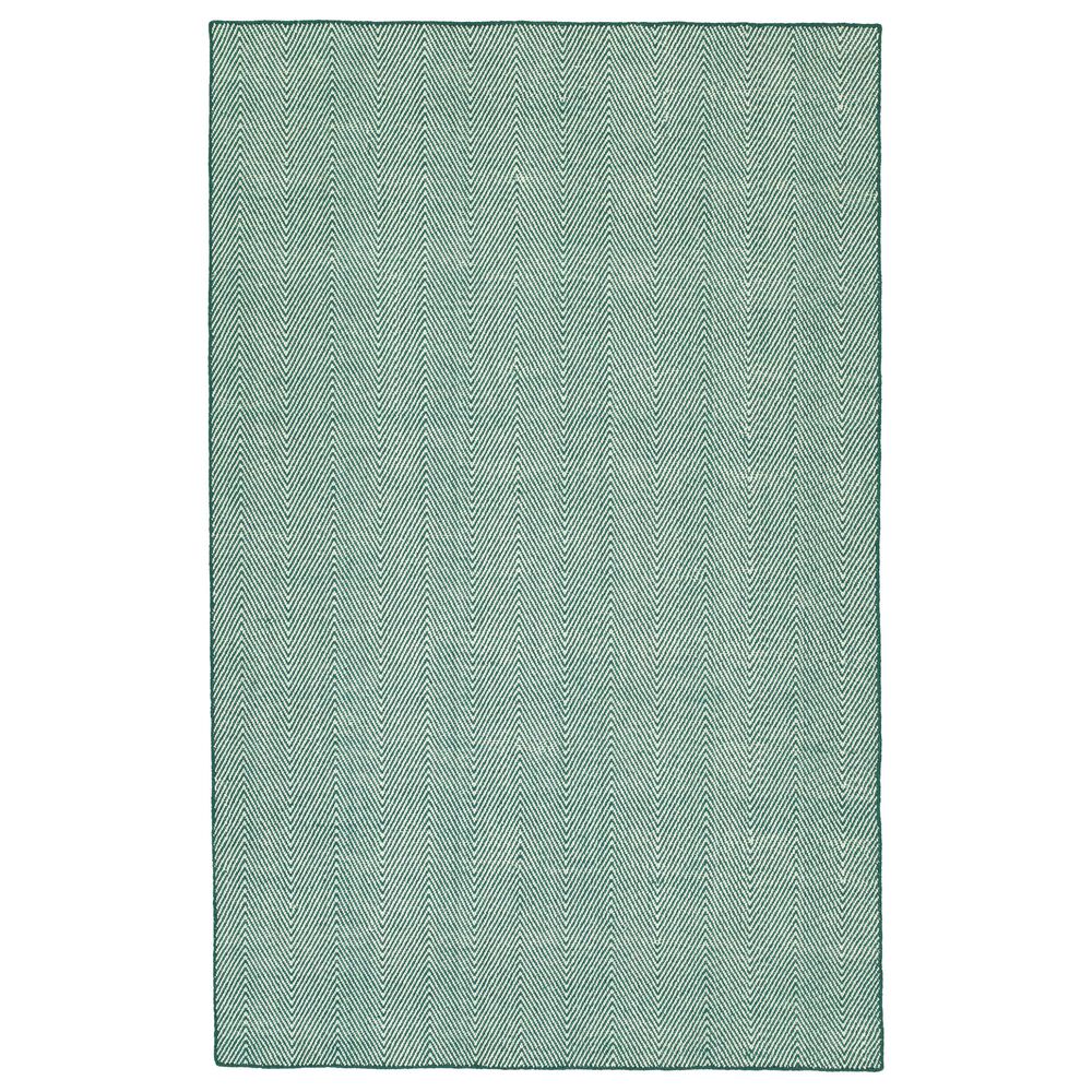 Kaleen Rugs Ziggy ZIG01-91 8" x 10" Teal and White Indoor/Outdoor Area Rug, , large