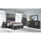 Millenium Foyland Queen Storage Bed and Two Nightstands in Black and Brown, , large