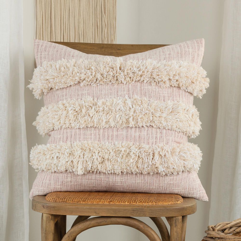 Rizzy Home Donny Osmond 20" Poly Filled Pillow in Cream and Blush, , large