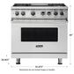 Viking Range 36" Liquid Propane Dual Fuel Range with 4-Burner in Stainless Steel, , large