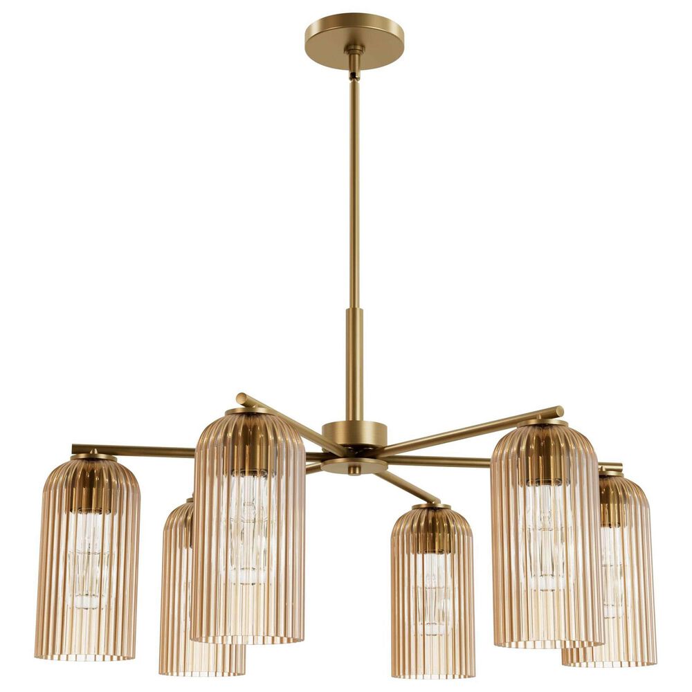 Hunter Beverly Glen Jasmine Roth 6-Light Chandelier in Luxe Gold, , large